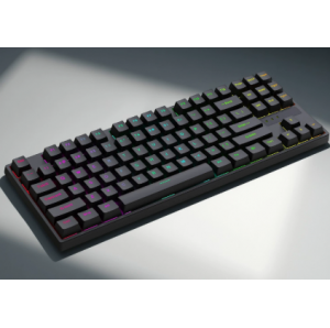 游戏发光字符发光87键游戏键盘USB口有线键盘